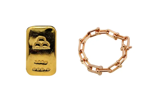 ティファニー ハードウェア ブレスレット 金のインゴット