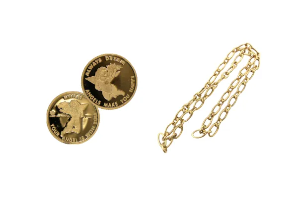 ティファニー ネックレス 24金 (K24) スイス パンプ エンジェル金貨