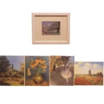 クロード・モネ 複製画4枚 平野琳人オフセット1枚　