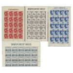 プレミア切手 未使用 20面シート 放送25年 国際見本市 電気通信連合加盟75年×2点