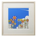 絵画 村上隆 夏の青空に飛行機雲