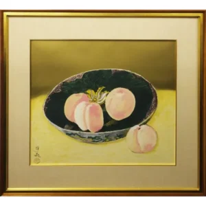 小倉遊亀 古九谷皿と白桃