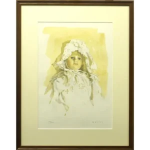 小磯良平 レースの帽子の人形