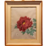 山口華陽 牡丹 木版画