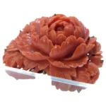 朱赤珊瑚 帯留め 和装小物 重量 約23.5g