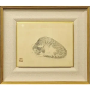 榊原紫峰(京都府) 猫 紙に鉛筆3号