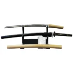 脇差 [長さ]52.9cm [反り]1.0cm [目釘]1個 [銘](表) 孫六 白鞘 拵え付き