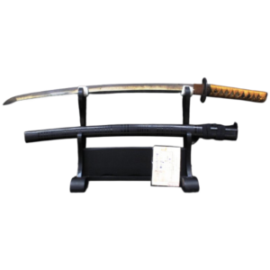 脇差 [長さ]57.0cm [反り]1.5cm [目釘]1個 [銘]摺上無銘 拵え 徳島県登録