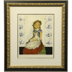 藤田嗣治 猫を抱く少女