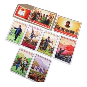 中国切手 使用済み 文6 毛主席は赤い太陽 2種完  未使用  延安文芸講話 6種完