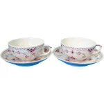 ロイヤルコペンハーゲン バーガンディハーフレース ペアセット