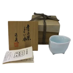 久保田保義 青白磁 ぐい呑 酒器 磁器 共箱