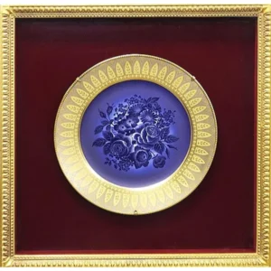 大倉陶園 金彩ブルーローズ 額皿