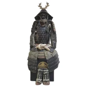 時代甲冑 黒漆塗鹿角前立桃形兜 甲冑一式