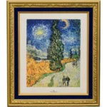 絵画 ゴッホ 糸杉と星の見える道