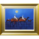 絵画 平山郁夫 月下らくだ行