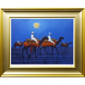 絵画 平山郁夫 月下らくだ行