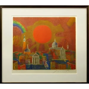 絵画 絹谷幸二 旭日ヴェネツィア