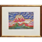 絵画 絹谷幸二 錦雲上富嶽