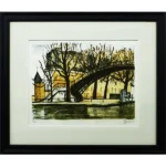 絵画 荻須高徳 バリの橋の下 パリの散策より