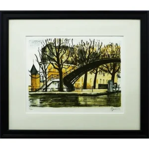 絵画 荻須高徳 バリの橋の下 パリの散策より