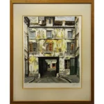 絵画 荻須高徳 中庭に続くロケット通り