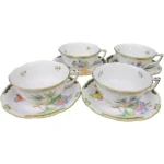 Herend ヘレンド ヴィクトリアブーケ カップ＆ソーサー 4客セット