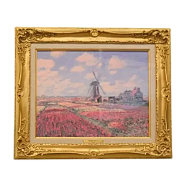 絵画 クロード・モネ チューリップ畑とラインスブルグの風車