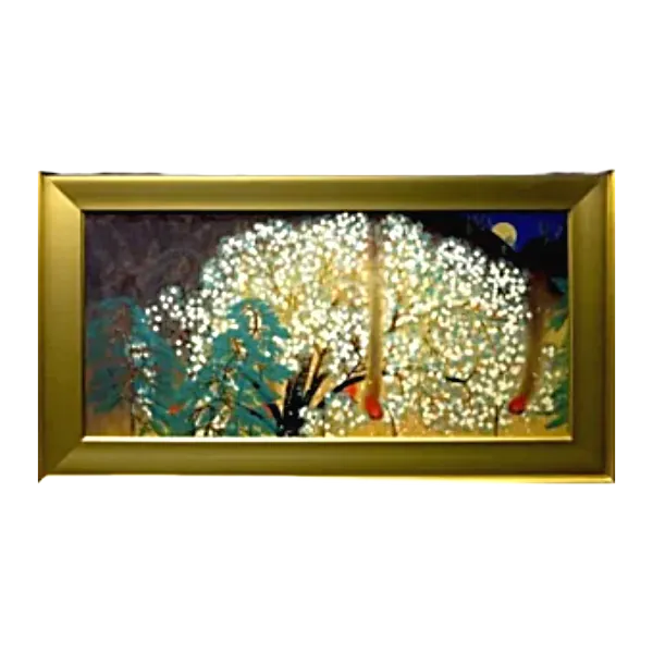 絵画 横山大観 夜桜(左隻)