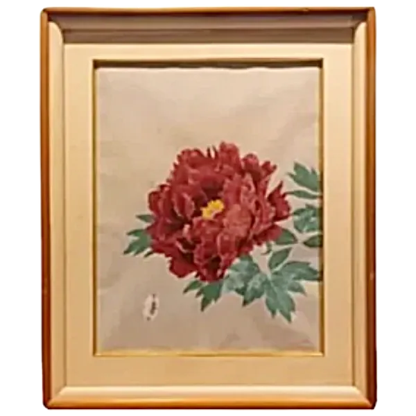 絵画 山口華陽 牡丹 木版画