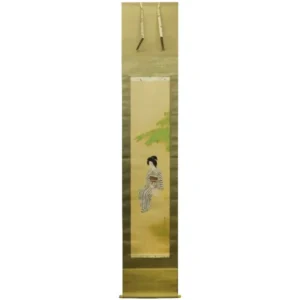 巻物 掛け軸 伊東深水 青葉