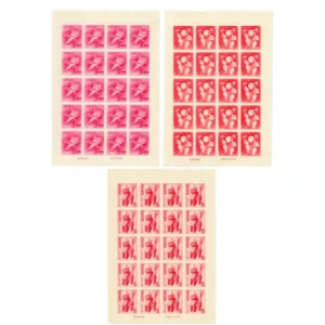 昭和27年用年賀切手 おきなの面 20枚シート他