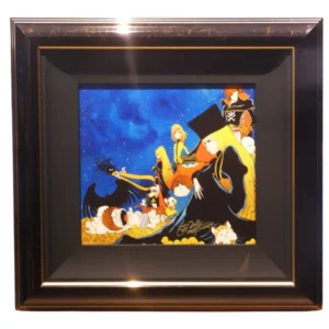 松本零士 零士ファミリー ピエゾグラフ キャンバス仕様 人物画 版画 サイン色紙付き