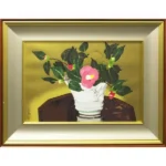 絵画 小倉遊亀 卓上の椿花