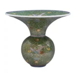 葉山有樹 金彩緑鳳凰唐草文天空型花器 有田焼 細密伊万里焼