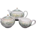 ウェッジウッド コロンビア セージグリーン ティーポット シュガーポット クリーマー 3点セット