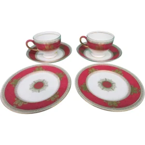 ウエッジウッド コロンビア パウダールビー カップ＆ソーサー プレート 4点セット