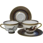 エルメス シュヴァルドリアン 華麗なる食卓 No.1 赤 カップ＆ソーサーペア