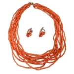 ピンク珊瑚 ネックレス イヤリングセット k26