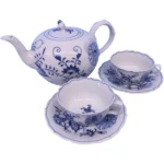 マイセン ブルーオニオン テイーポット＆カップ＆ソーサー2客