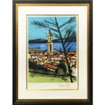 リトグラフ ベルナール・ビュッフェ サントロペ 教会と湾