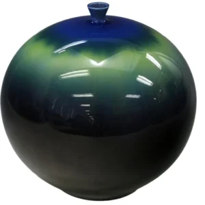 人間国宝 三代徳田八十吉 壷 九谷焼 燿彩 彩釉磁器 伝統工芸 共箱 描き銘 花瓶 花入 美術品