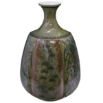 人間国宝十三代今泉今右衛門 色絵薄墨露草文花瓶 有田焼 色絵磁器 共箱 高さ40cm