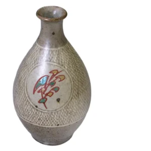 島岡達三 初窯 象嵌赤絵瓶 徳利 人間国宝 師:浜田庄司 益子焼 共箱 陶磁器 焼き物 酒器