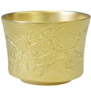 折原久左エ門 純金ぐい呑 梅 共箱 造幣局ホールマーク K24 230.2g 酒器 茶道具