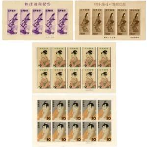 月に雁 見返り美人5枚シート 他計4枚