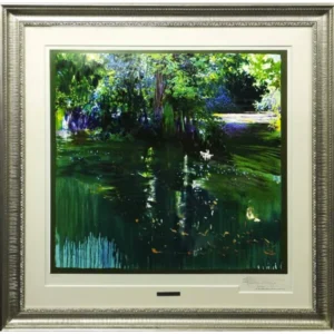 絵画 トレンツ・リャド 木陰の湖水