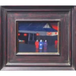 絵画 斎藤真一 祭の日の門付け