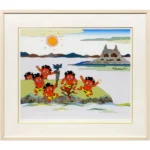 絵画 瀧下和之 桃太郎図 鬼ヶ島で鬼退治