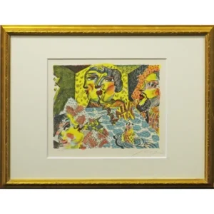 絵画 絹谷幸二 人物と魚